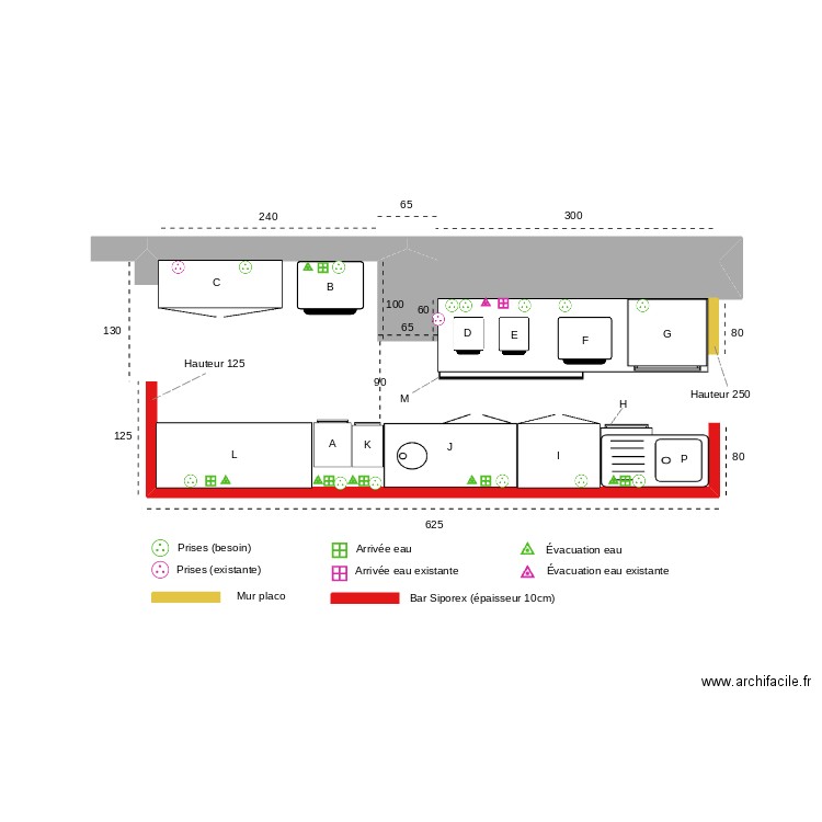 plan le comptoir (bar et cuisine) 2. Plan de 0 pièce et 0 m2