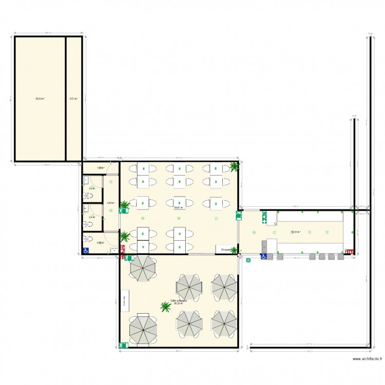 SALLE RESTAURANT BAR. Plan de 0 pièce et 0 m2