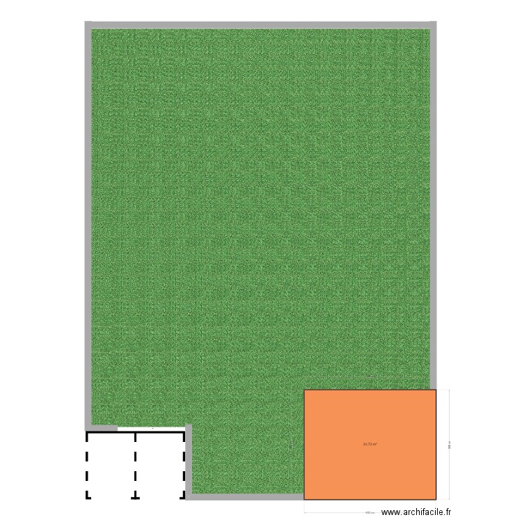 garage. Plan de 1 pièce et 25 m2