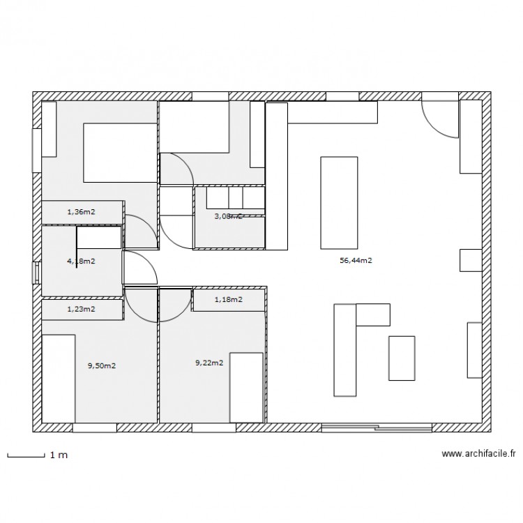 maison 100m2. Plan de 0 pièce et 0 m2