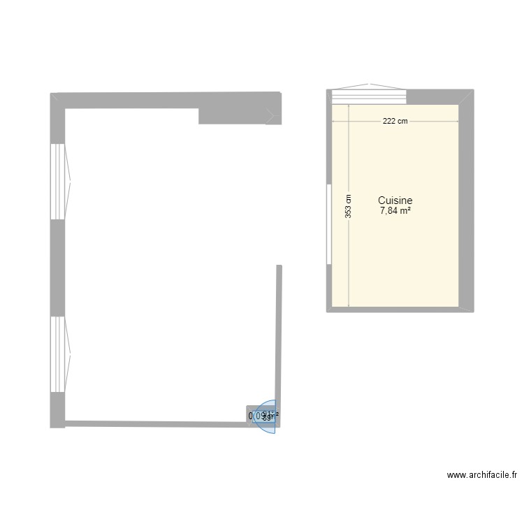 APPARTEMENT PREMIERETAGE SAINT LO 1. Plan de 2 pièces et 8 m2