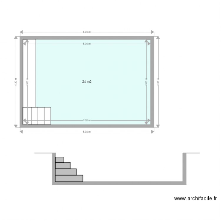 Plan en coupe piscine 4x6 ter. Plan de 0 pièce et 0 m2