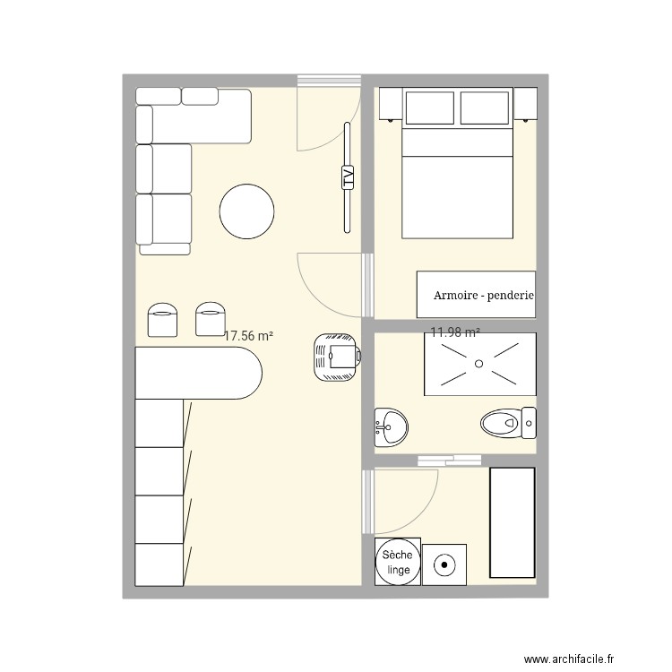 Un bungalow. Plan de 0 pièce et 0 m2