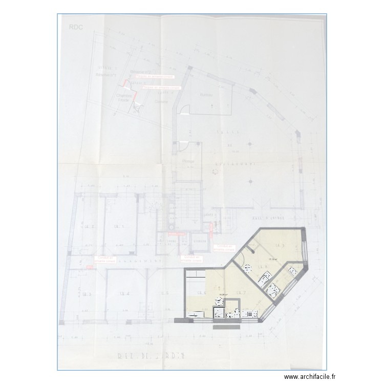 2 studios. Plan de 2 pièces et 36 m2