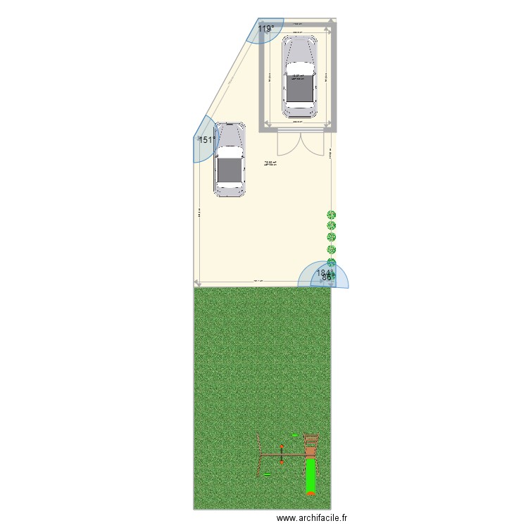 Plan abris de jardin avec voiture. Plan de 0 pièce et 0 m2