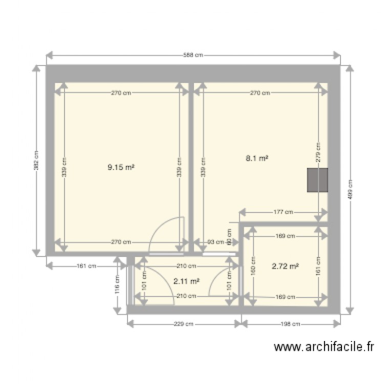 stud. Plan de 0 pièce et 0 m2