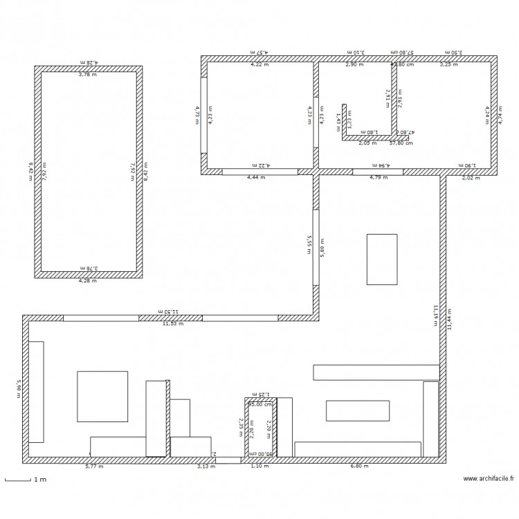 maison tournée. Plan de 0 pièce et 0 m2