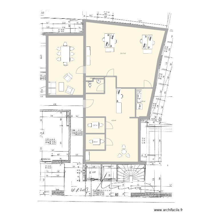 Brig - Nouvel aménagement 3. Plan de 7 pièces et 136 m2