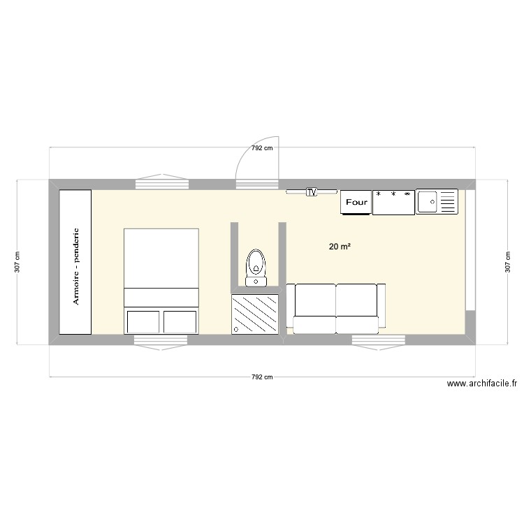 STUDIO. Plan de 0 pièce et 0 m2