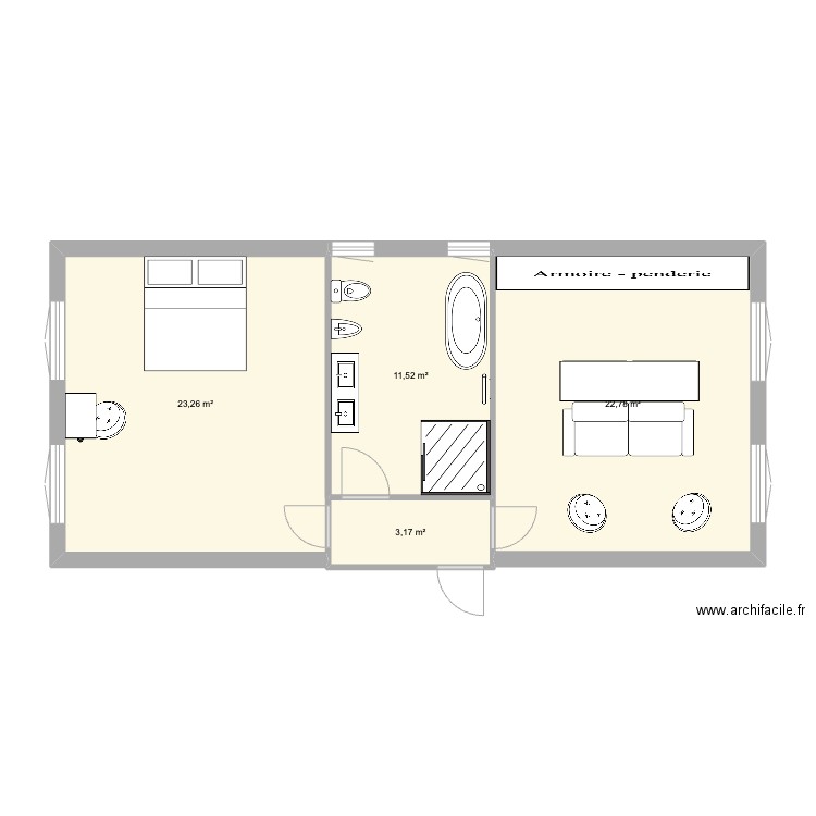 Master suite B. Plan de 0 pièce et 0 m2