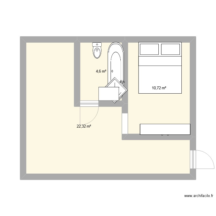 appartement parisien en vente. Plan de 3 pièces et 38 m2