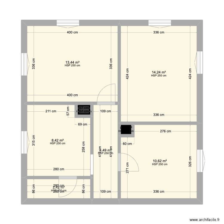 RDC ACTUEL ZINCK . Plan de 8 pièces et 54 m2