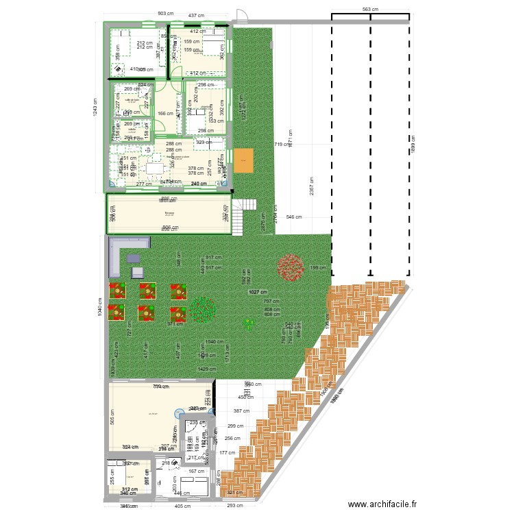 courcelle plan de plateau. Plan de 9 pièces et 154 m2