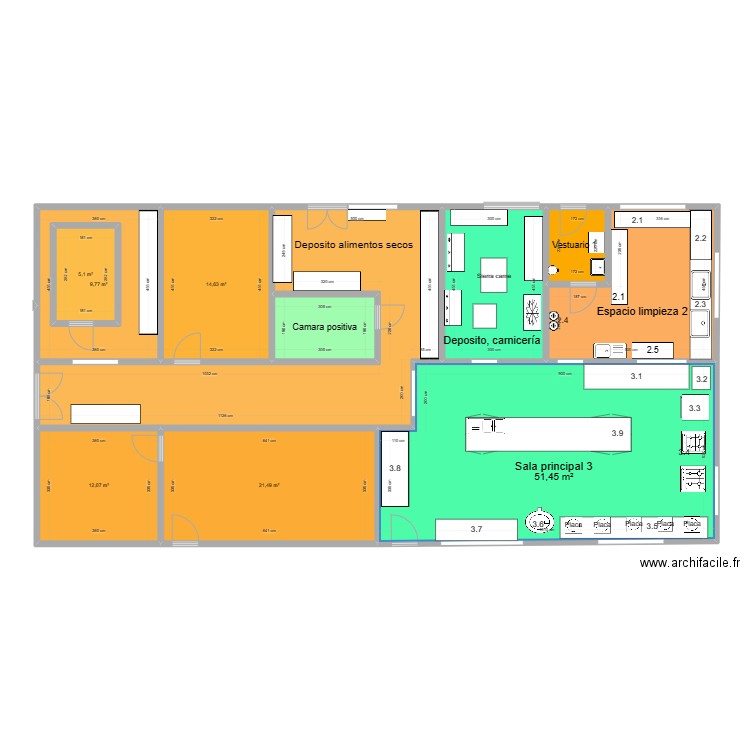 Cocina San Isidro ter. Plan de 11 pièces et 200 m2