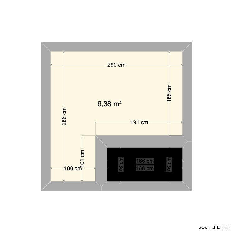 salle de bain. Plan de 2 pièces et 8 m2