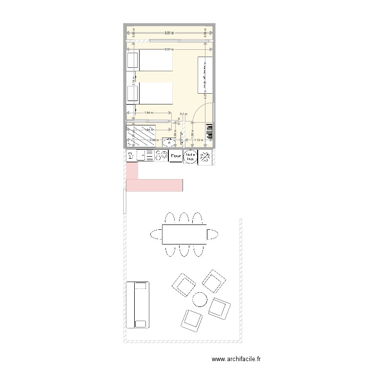 Combles chambre 1 cuisine et salon. Plan de 0 pièce et 0 m2