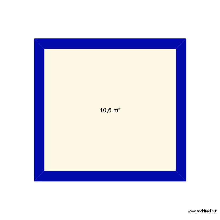 chambre. Plan de 1 pièce et 11 m2