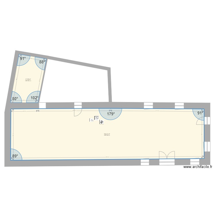 FAB V2. Plan de 2 pièces et 186 m2