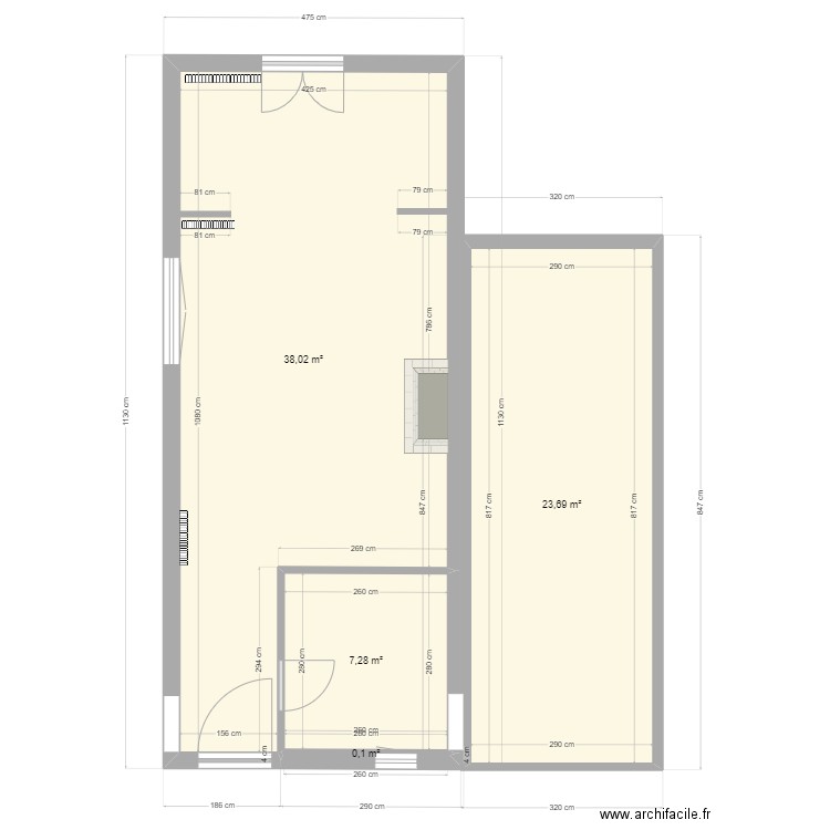 Plan Salon . Plan de 4 pièces et 69 m2