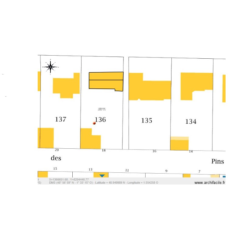 plan de masse existant après travaux pelle. Plan de 0 pièce et 0 m2