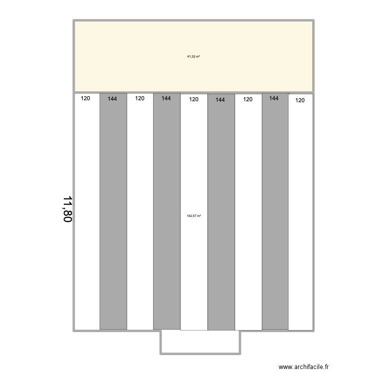 sala arriba libre. Plan de 2 pièces et 184 m2