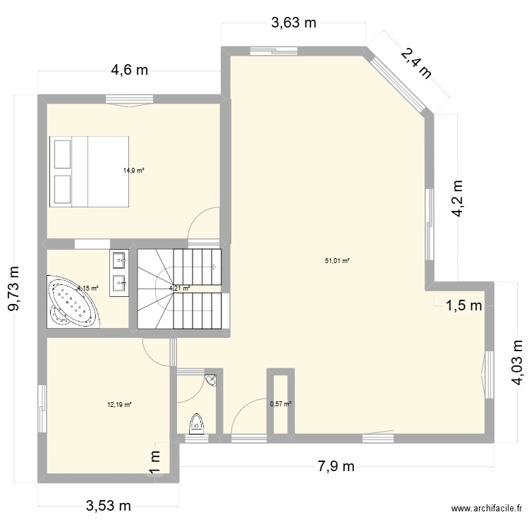 ardosset. Plan de 6 pièces et 87 m2