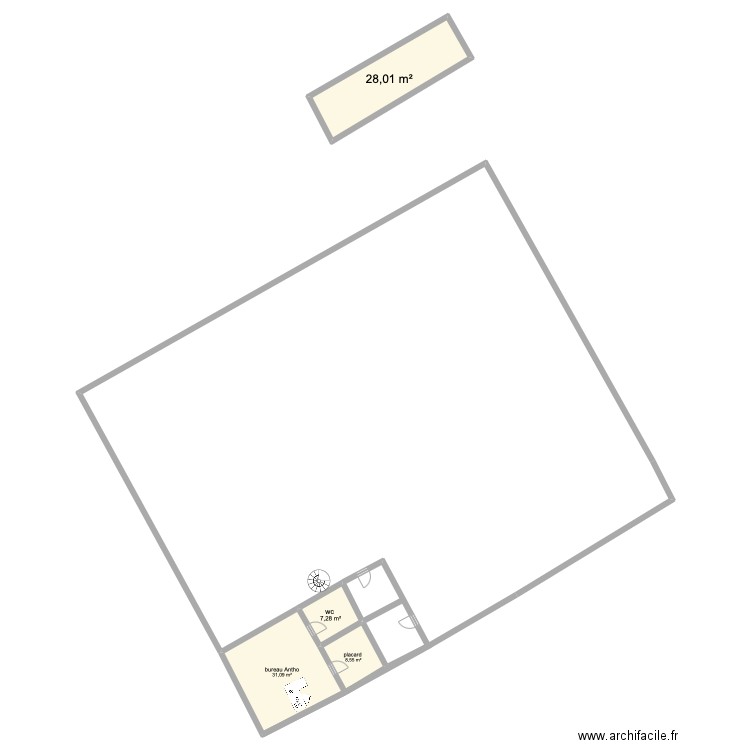 garage . Plan de 4 pièces et 75 m2