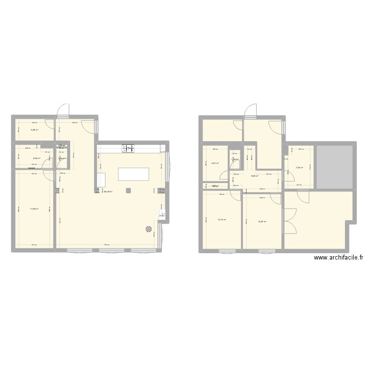 Anais salon. Plan de 24 pièces et 190 m2