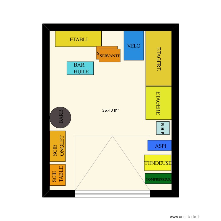 garage maison1. Plan de 1 pièce et 26 m2