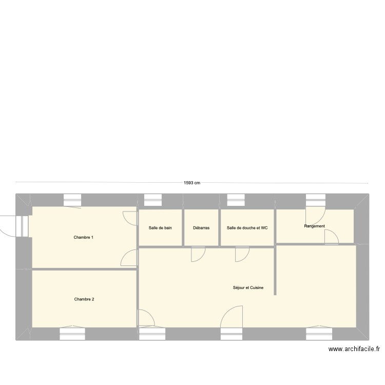 Extension - Plan masse - Sans porte de communication. Plan de 10 pièces et 78 m2