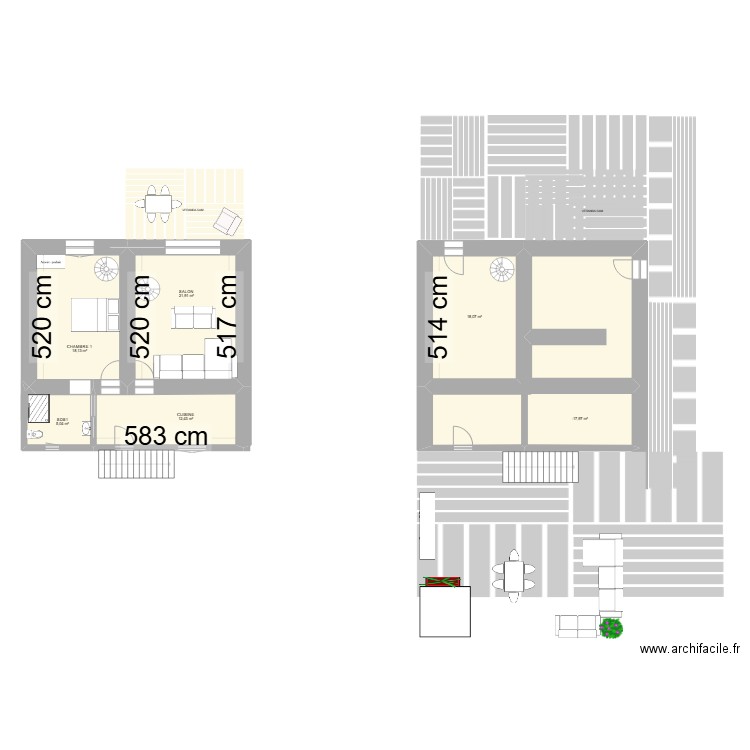 1ER. Plan de 6 pièces et 85 m2