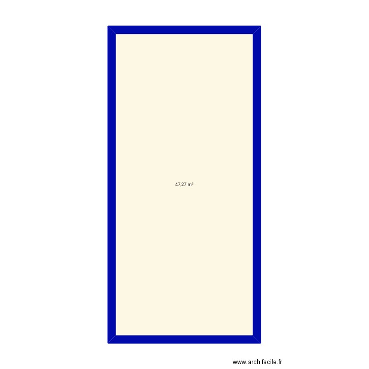 Pièce . Plan de 1 pièce et 47 m2