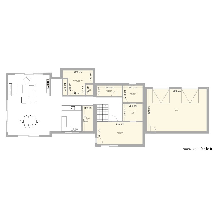 La cebo 2. Plan de 9 pièces et 112 m2