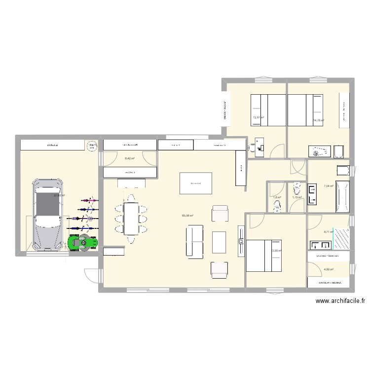 PlanAglom_YD. Plan de 11 pièces et 161 m2