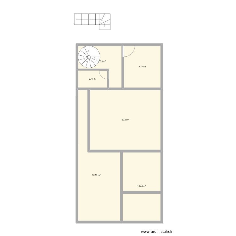 Limete RDC. Plan de 6 pièces et 72 m2