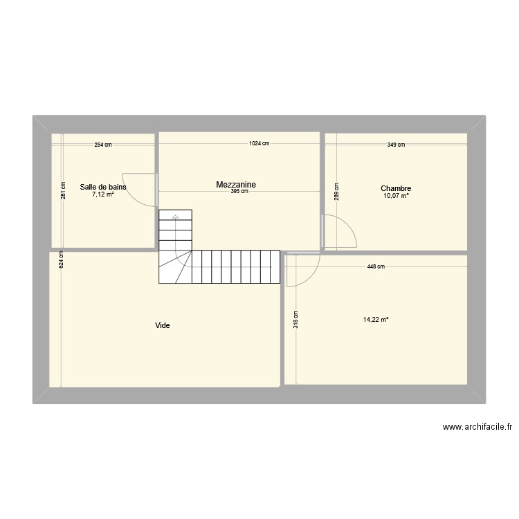 7x11 - 18-12-24 Etage. Plan de 4 pièces et 95 m2