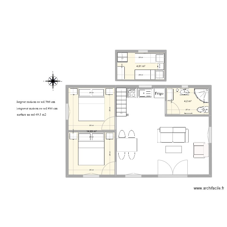 OriolArchitecte. Plan de 3 pièces et 24 m2