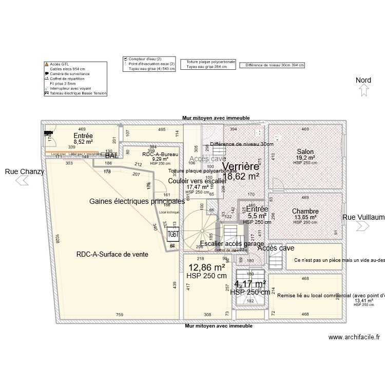 10CHANMIR - Avant travaux RDC. Plan de 28 pièces et 479 m2