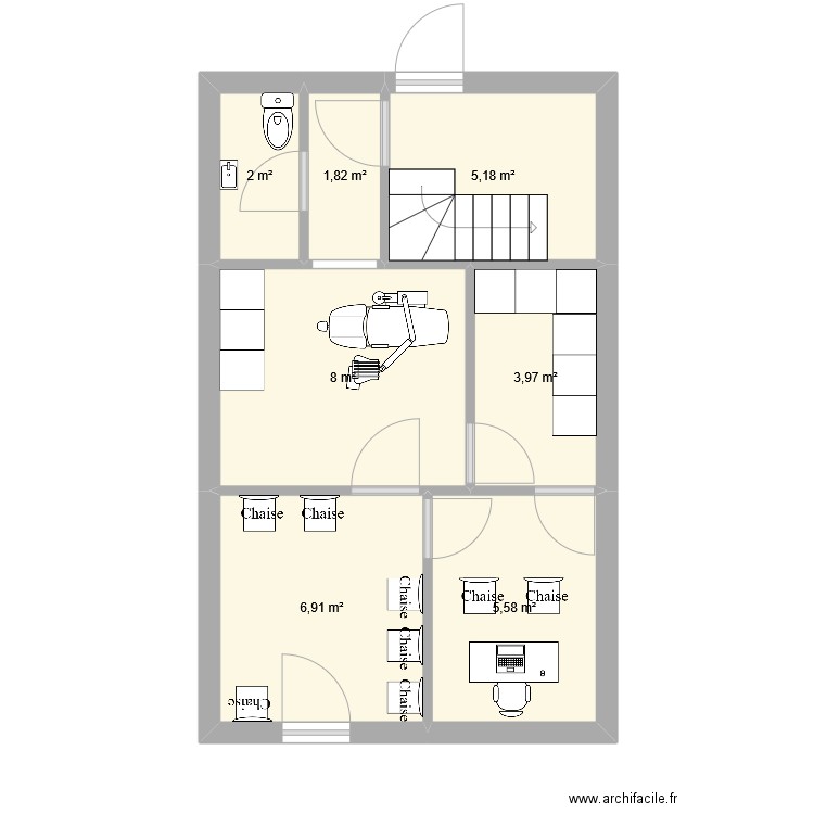 ALVAREZ 1. Plan de 7 pièces et 33 m2