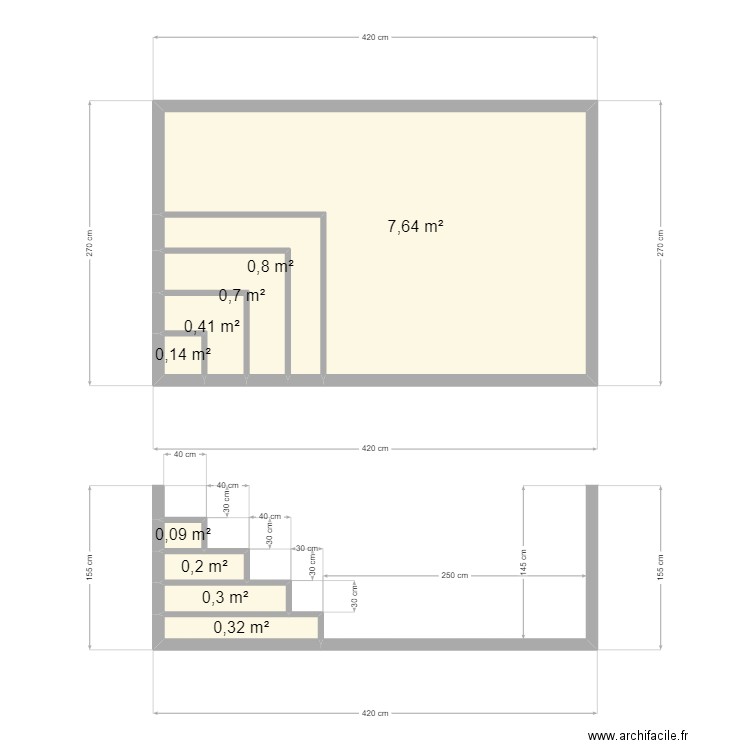 piscine. Plan de 9 pièces et 11 m2