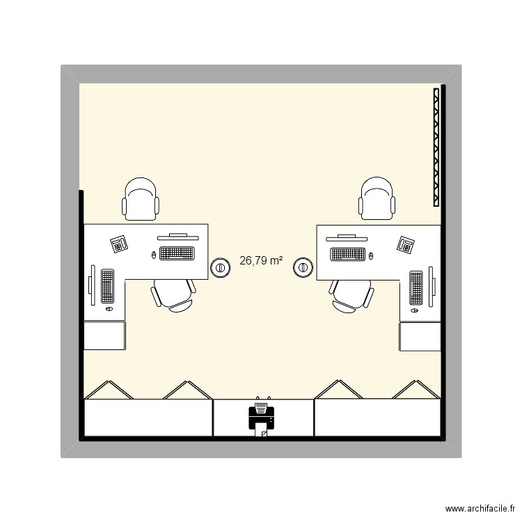 Bureau Picking. Plan de 1 pièce et 27 m2