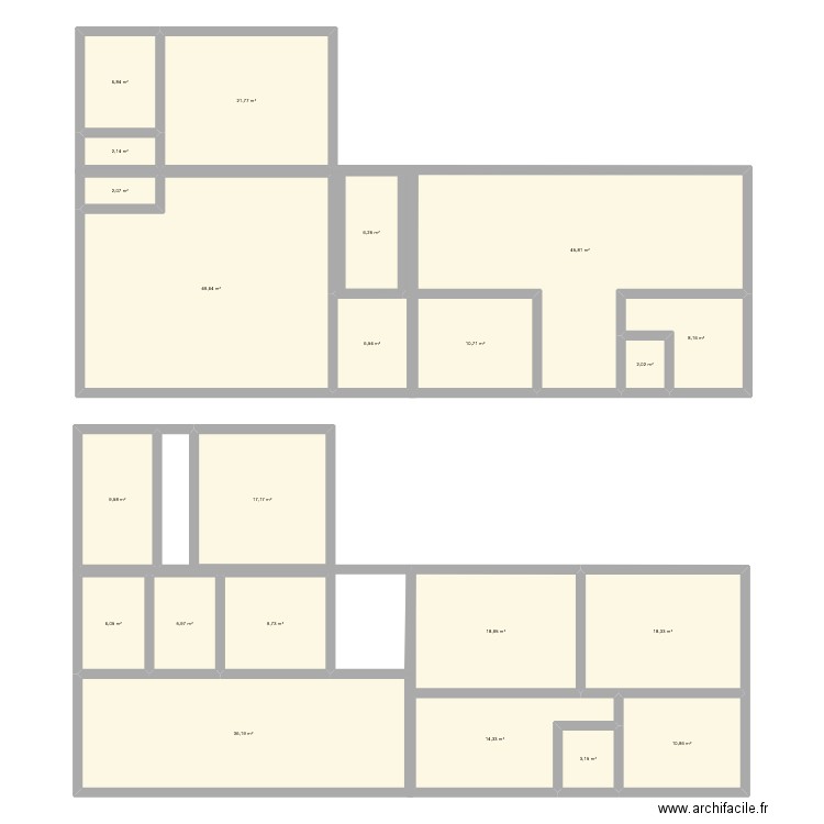 rn10. Plan de 22 pièces et 312 m2