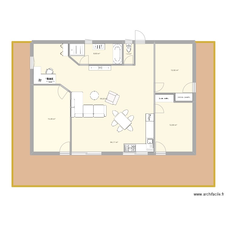 maison. Plan de 7 pièces et 172 m2