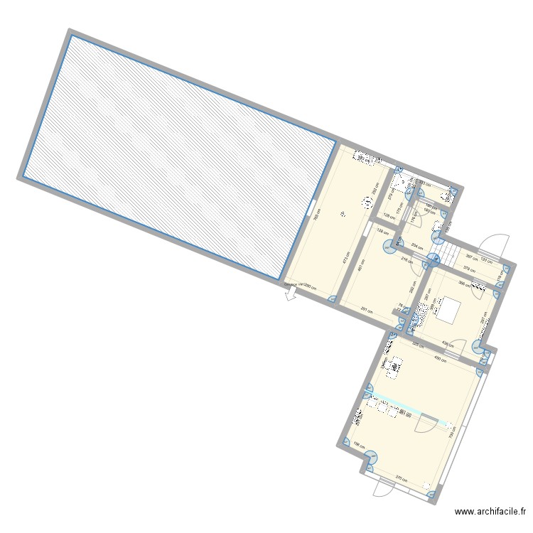 LOGE TREBES PROJET. Plan de 7 pièces et 208 m2