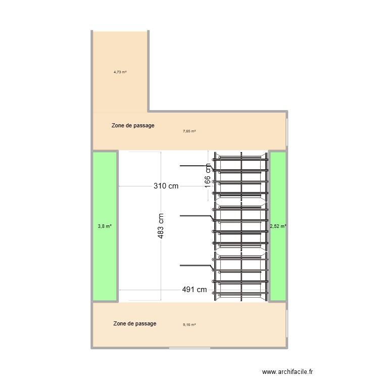 Deskeo. Plan de 2 pièces et 6 m2