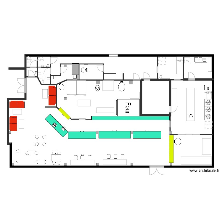 boulangerie..12. Plan de 3 pièces et 9 m2