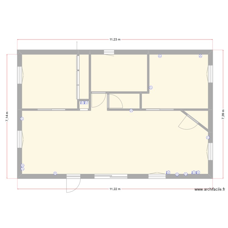 elec. Plan de 8 pièces et 71 m2