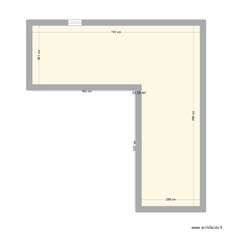 chambre parentale. Plan de 1 pièce et 33 m2