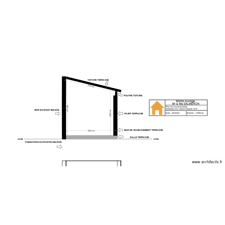 TERRASSE PLAN COUPE 2. Plan de 0 pièce et 0 m2