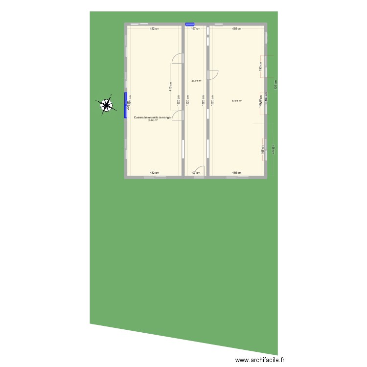 Castelginest vierge. Plan de 3 pièces et 154 m2